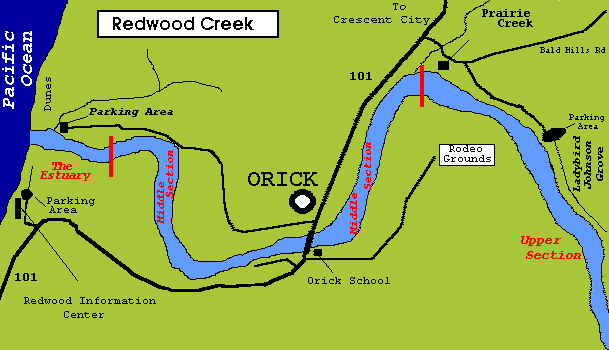 MAP OF REDWOOD CREEK AREA